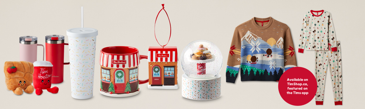 There’s a range of fun Tims-inspired holiday gift items to pick up on your next Tims Run